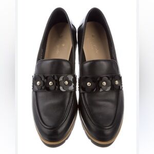 Kate Spade Black Loafers with Floral Embellishment